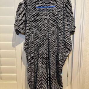 Vince Monochrome Grid Pattern Dress